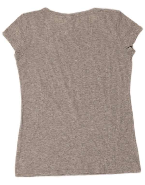 Benetton Damen Snoopy Graphic T-Shirt Top UK 12 Mittelgrau meliert