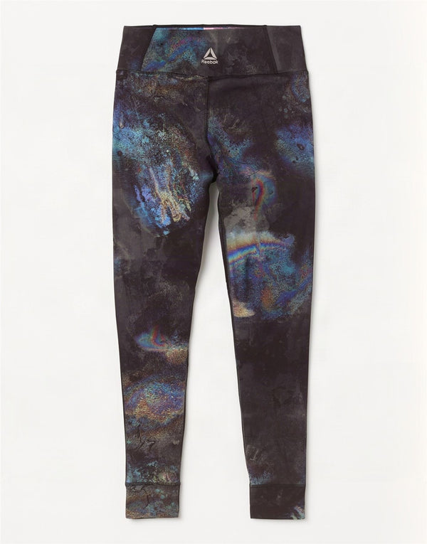 Reebok Damen Leggings UK 12 Medium Black Tie Dye