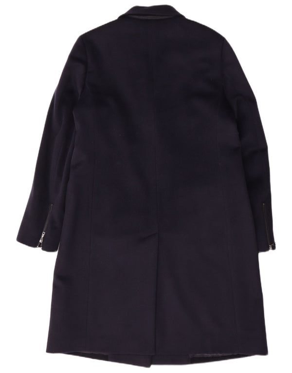 Jaeger Damen Übergroßer zweireihiger Mantel UK 10 Small Marineblaue Wolle