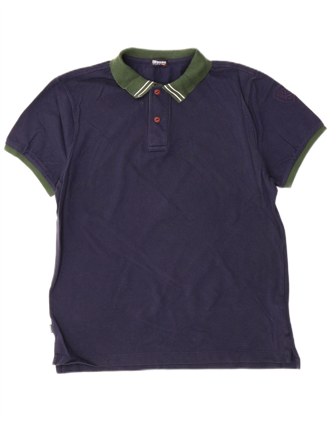 Blauer Herren-Poloshirt, groß, marineblau, Colourblock-Baumwolle