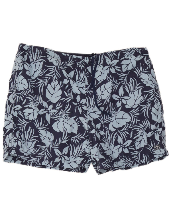 L.L.Bean Herren-Badeshorts, groß, marineblaues Nylon mit Blumenmuster