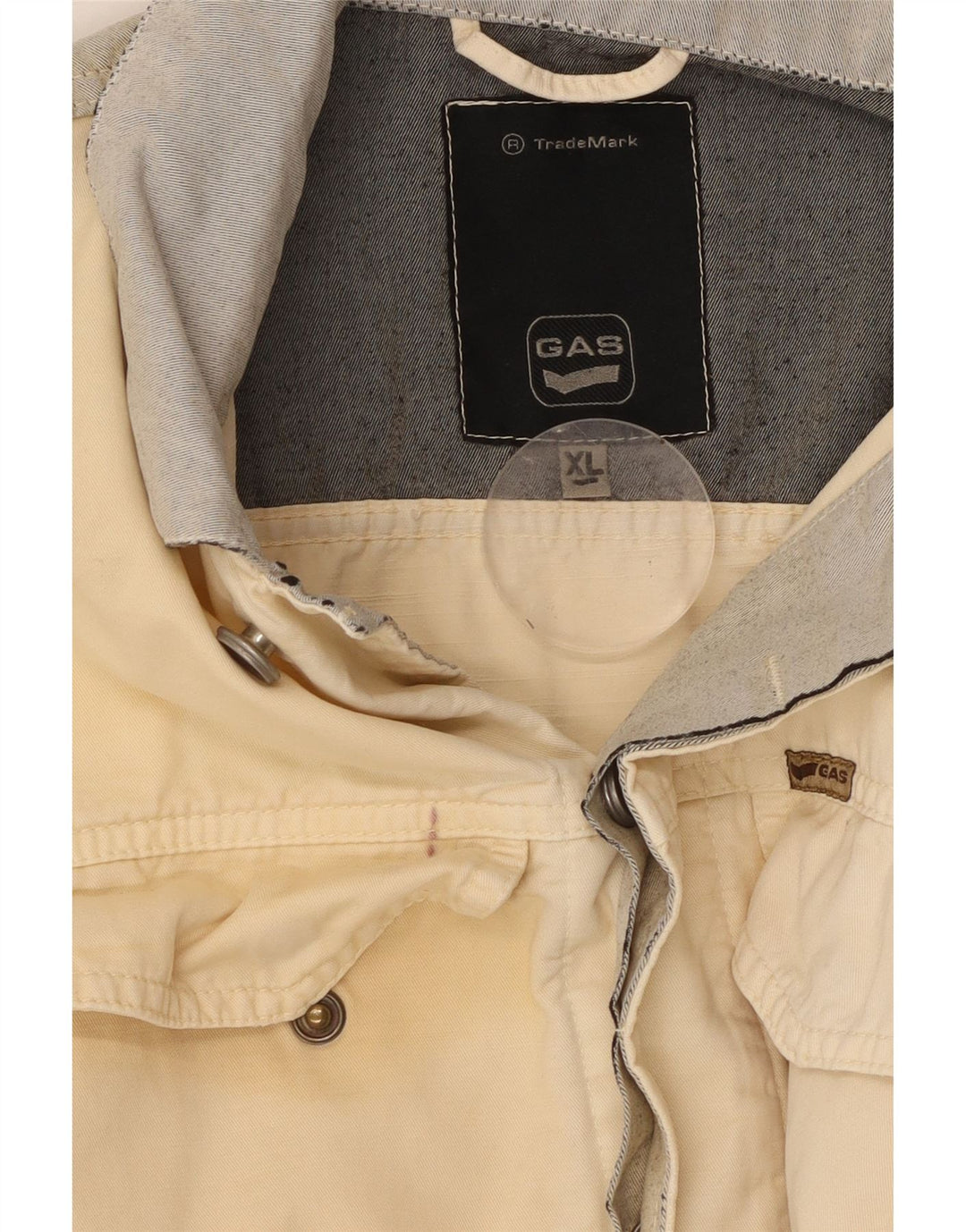 GAS Damen Jeansjacke UK 18 XL Off White Colourblock