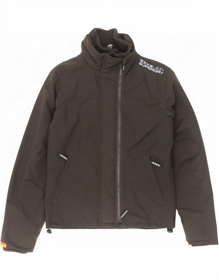 Superdry Herren Regenjacke UK 38 Mittelschwarzes Nylon