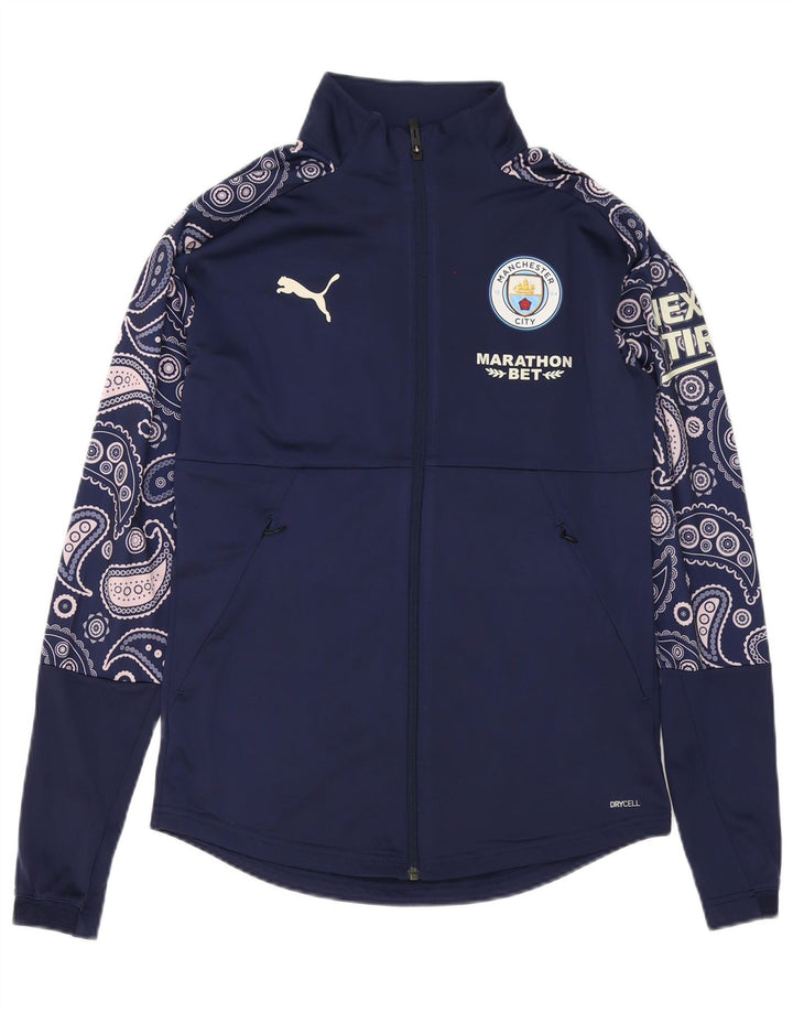 Puma Herren-Trainingsanzug mit grafischem Oberteil, klein, marineblaues Paisley-Polyester