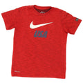 Nike Dri Fit Grafik-T-Shirt für Jungen, 10–11 Jahre, mittelrot gefleckt