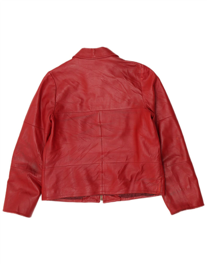 Vintage Damen Lederjacke IT 44 Mittelrotes Leder