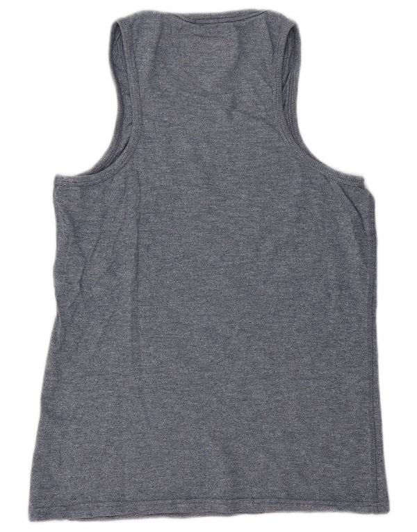 Superdry Herren-Trägershirt, klein, marineblau gesprenkelte Baumwolle