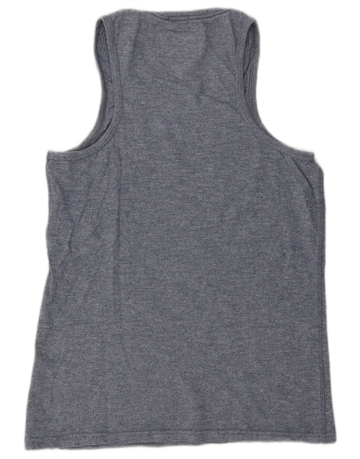 Superdry Herren-Trägershirt, klein, marineblau gesprenkelte Baumwolle