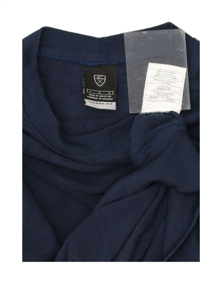 NIKE Mens Therma-Fit Fleece Jumper Large Navy Blue Polyester Vintage Nike and Second-Hand Nike from Messina Hembry 