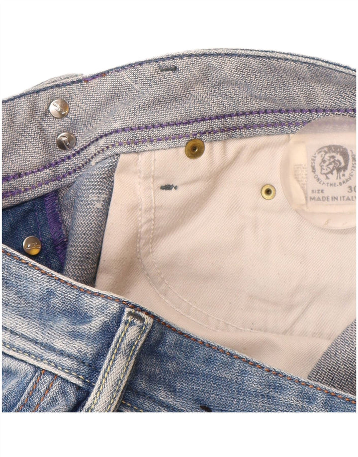 Diesel Damen Distressed Straight Jeans W30 L29 Blaue Baumwolle