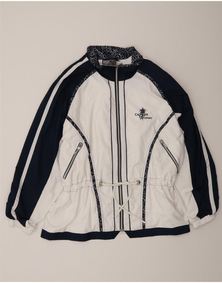 Canyon Herren-Trainingsanzugoberteil, UK-Größe 42, Größe L, Weiß, Colourblock-Polyester
