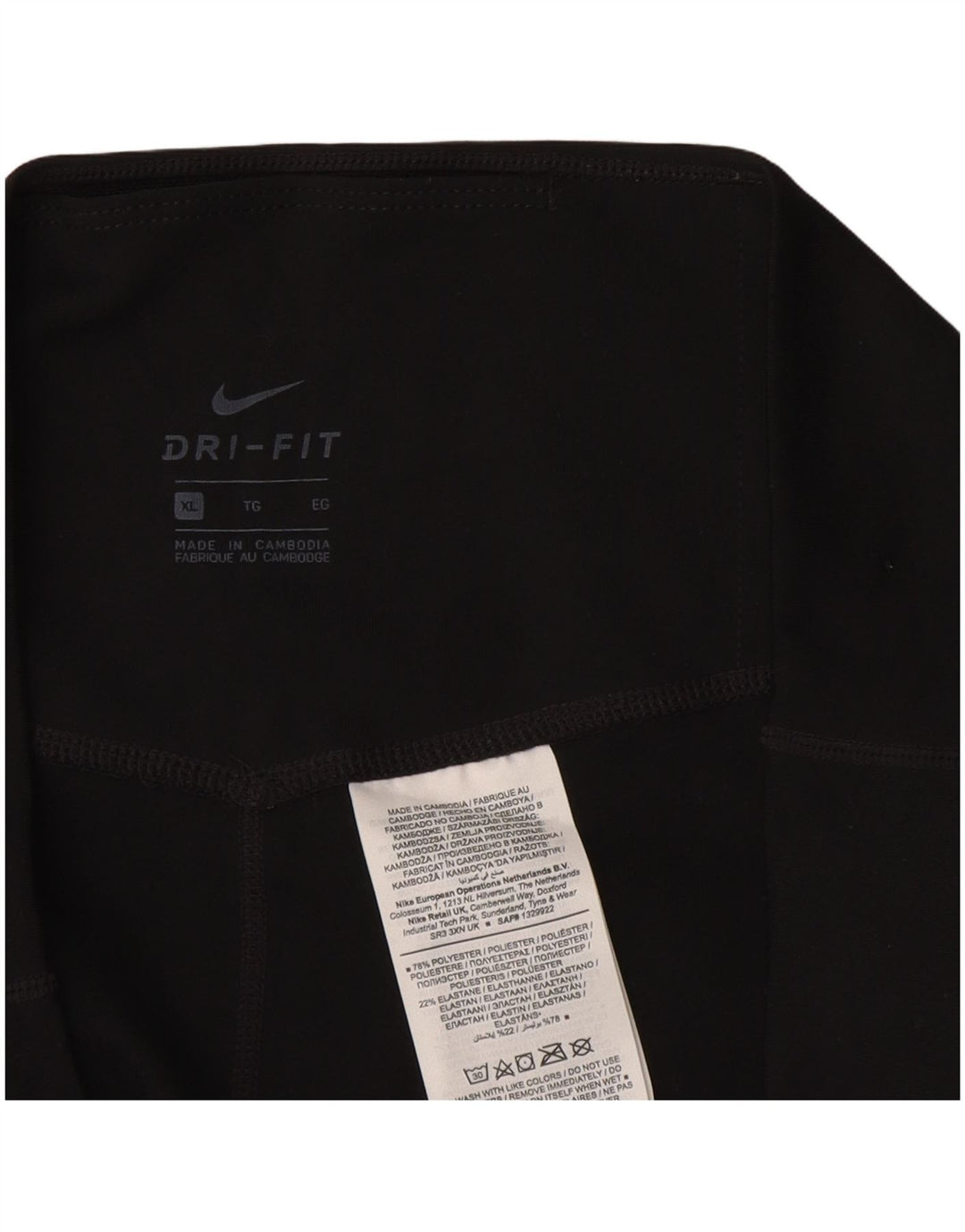 NIKE Damen Dri Fit Leggings UK 18 XL Schwarz Polyester