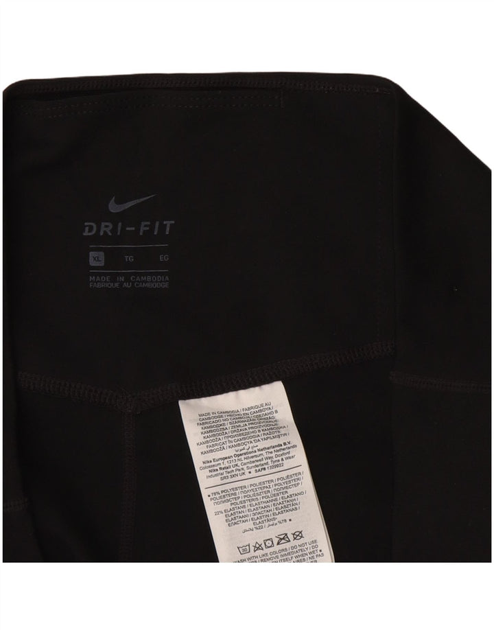 NIKE Damen Dri Fit Leggings UK 18 XL Schwarz Polyester