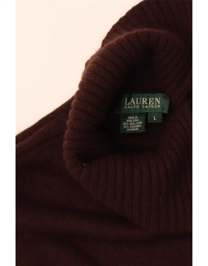 Rollkragenpullover für Damen von Ralph Lauren, UK-Gr. 14, große braune Wolle