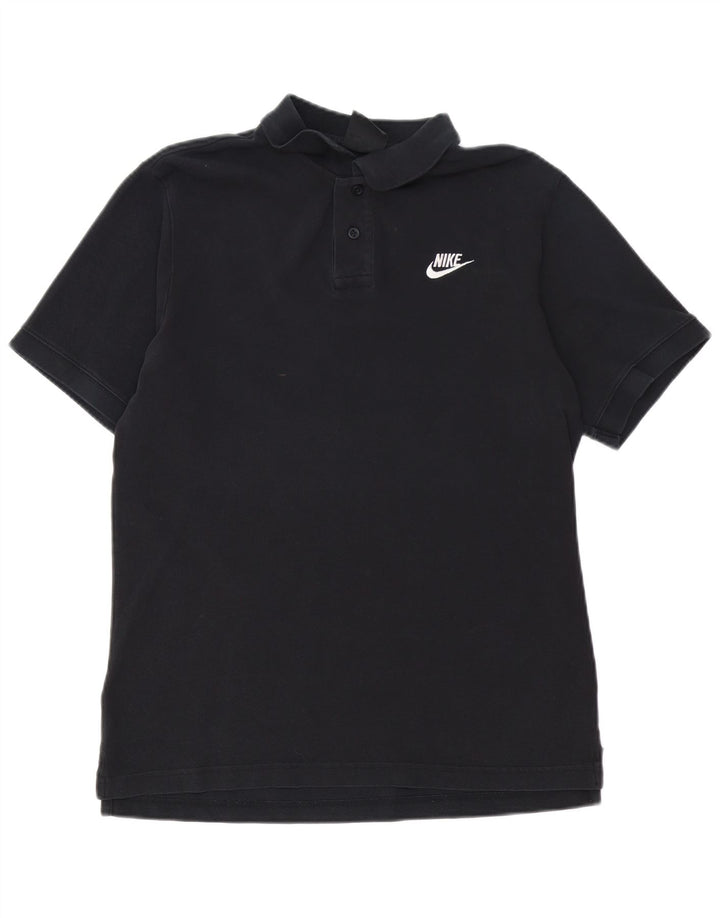 NIKE Herren-Poloshirt, mittelgroß, schwarze Baumwolle