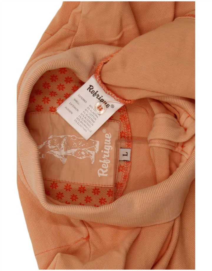 Refrigue Damen Poloshirt UK 14 Large Orange Baumwolle