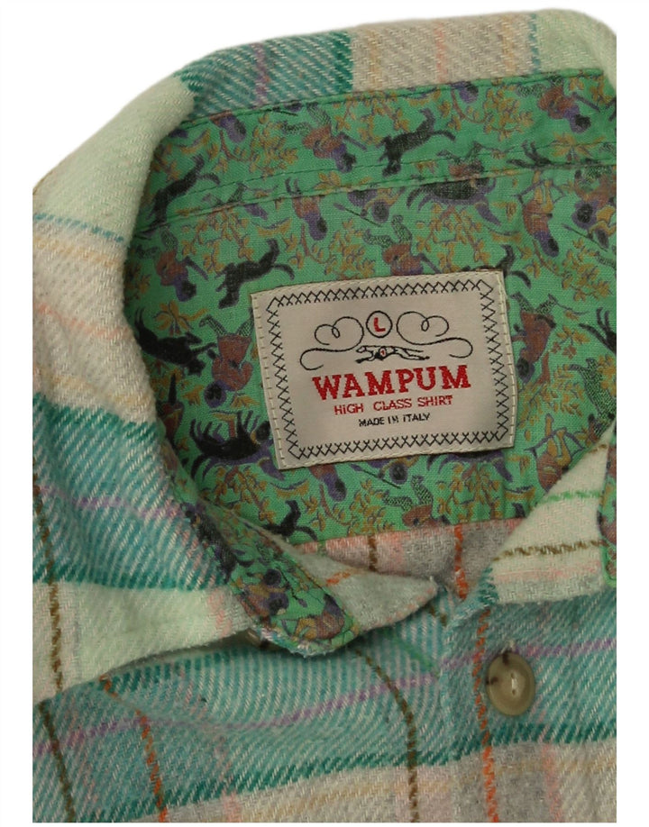 Wampum Herren-Overshirt, Flanellhemd, groß, grün kariert