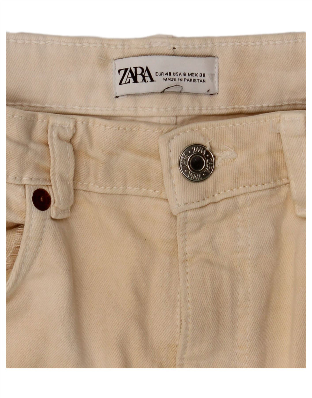Zara Damen Bootcut Freizeithose EU 40 Medium W30 L26 Beige
