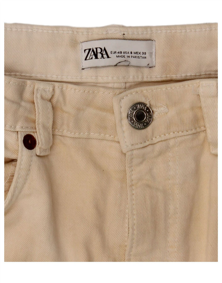 Zara Damen Bootcut Freizeithose EU 40 Medium W30 L26 Beige