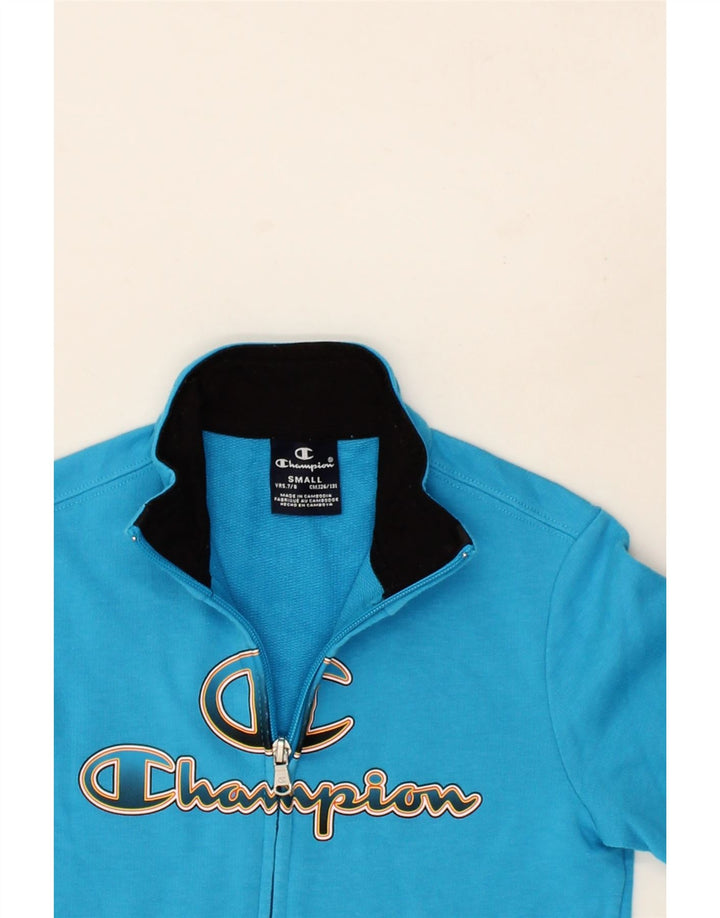 CHAMPION Boys Graphic Tracksuit Top Jacket 7-8 Years Small Blue Cotton Vintage Champion and Second-Hand Champion from Messina Hembry 