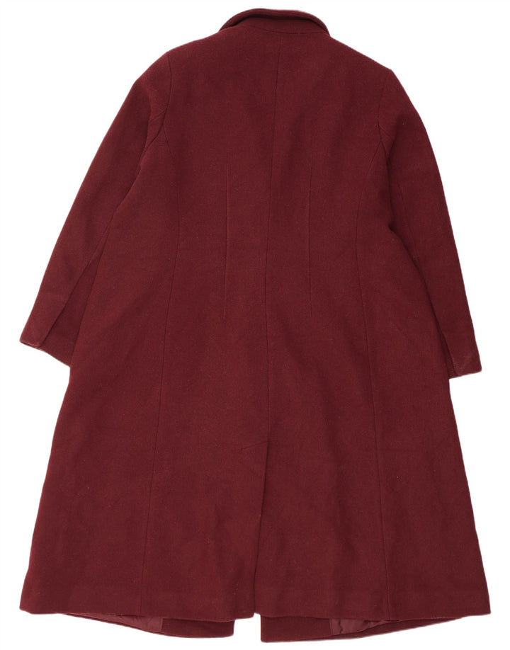 Marks & Spencer Zweireihiger Damenmantel UK 20 2XL Burgunderrot Polyester
