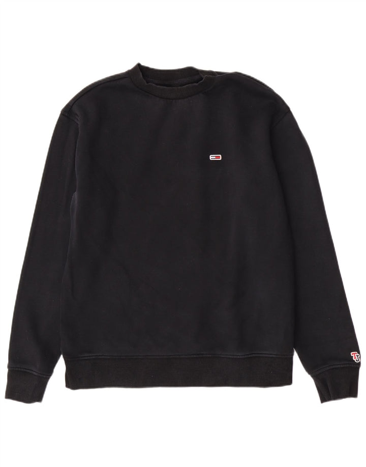Tommy Hilfiger Damen-Sweatshirt mit normaler Passform, mittlere schwarze Baumwolle