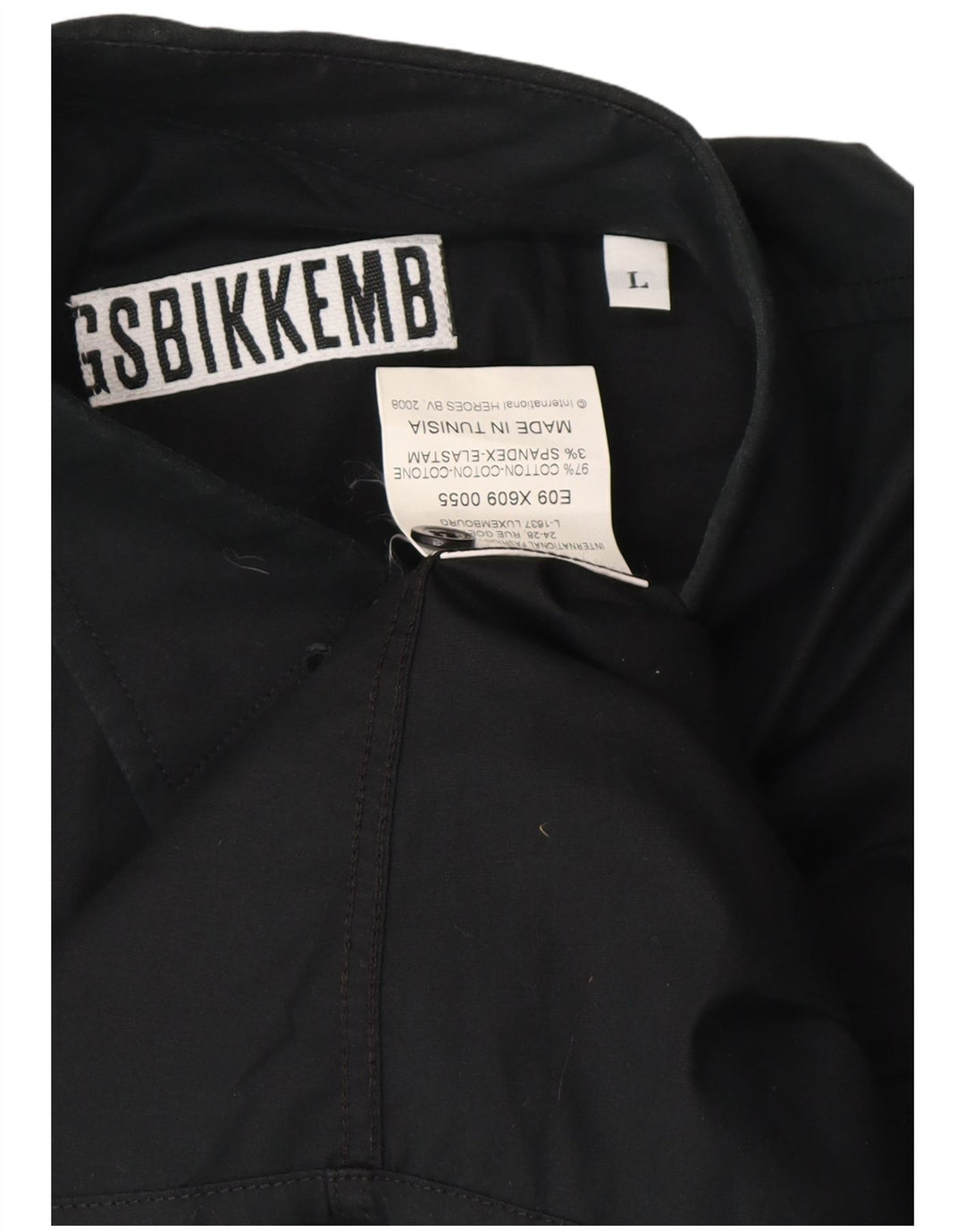 BIKKEMBERGS Herren-Grafikhemd, groß, schwarze Baumwolle