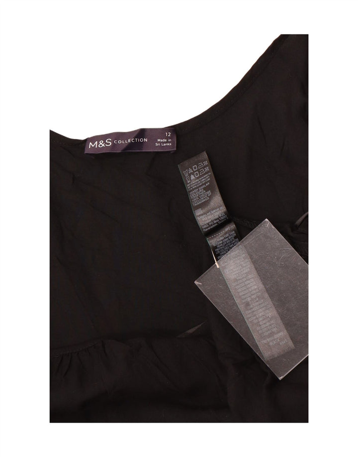 Marks & Spencer Damen Slip Dress UK 12 Mittelschwarze Viskose