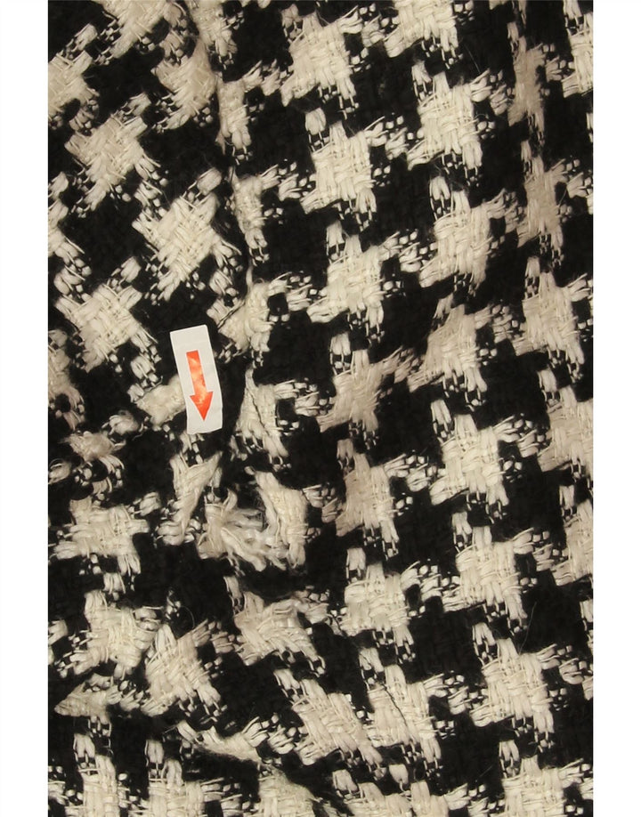 Koton Womens Oversized Overcoat UK 10 Small Black Houndstooth Wool