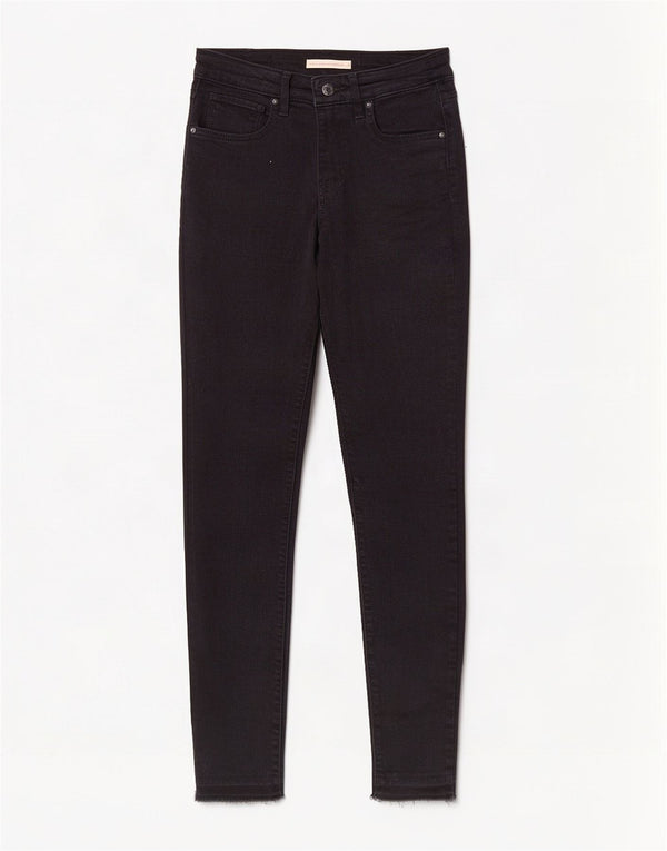 Levi's Damen 721 High Rise Skinny Jeans W26 L30 Schwarz Baumwolle