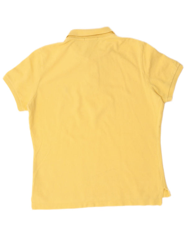 Ralph Lauren Damen Skinny Poloshirt UK 18 XL Gelb Baumwolle