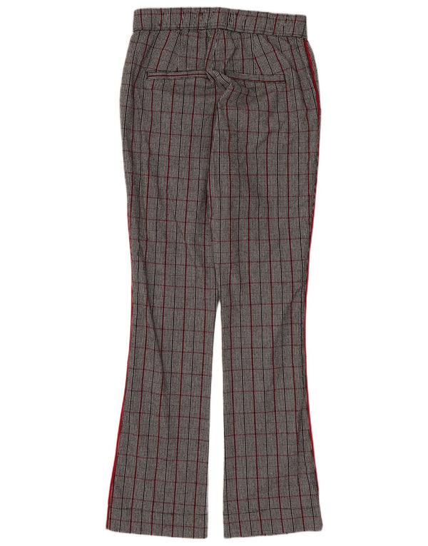 HOLLISTER Damen Bootcut Freizeithose XS W25 L28 grau karierte Baumwolle