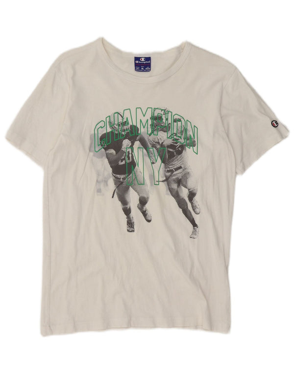 Champion Boys Graphic T-Shirt Top 13-14 Years XL White Cotton