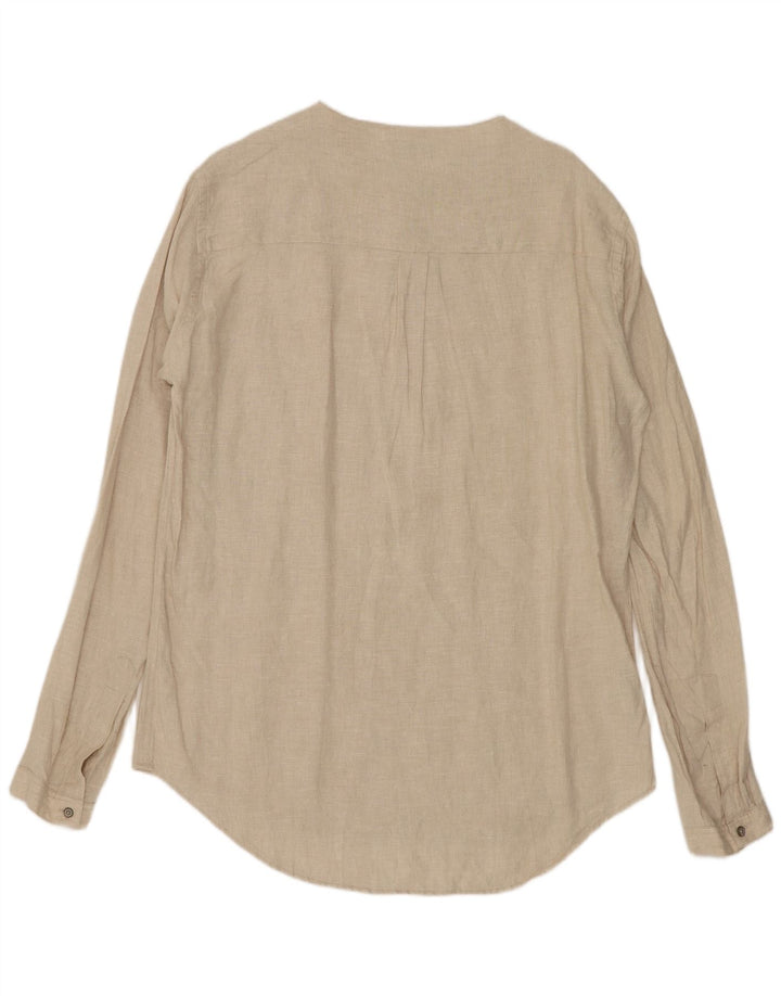 Zara Herren-Pullover-Hemd aus mittelbeigem Leinen