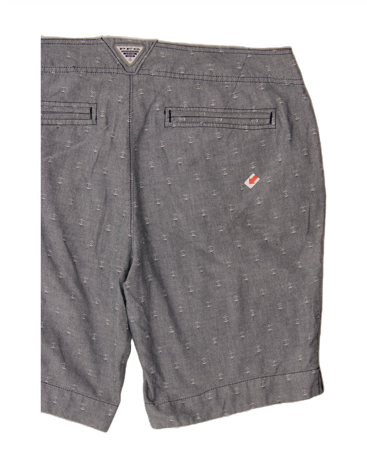 COLUMBIA Womens Abstract Pattern Chino Shorts US 12 Large W36  Grey Cotton Vintage Columbia and Second-Hand Columbia from Messina Hembry 
