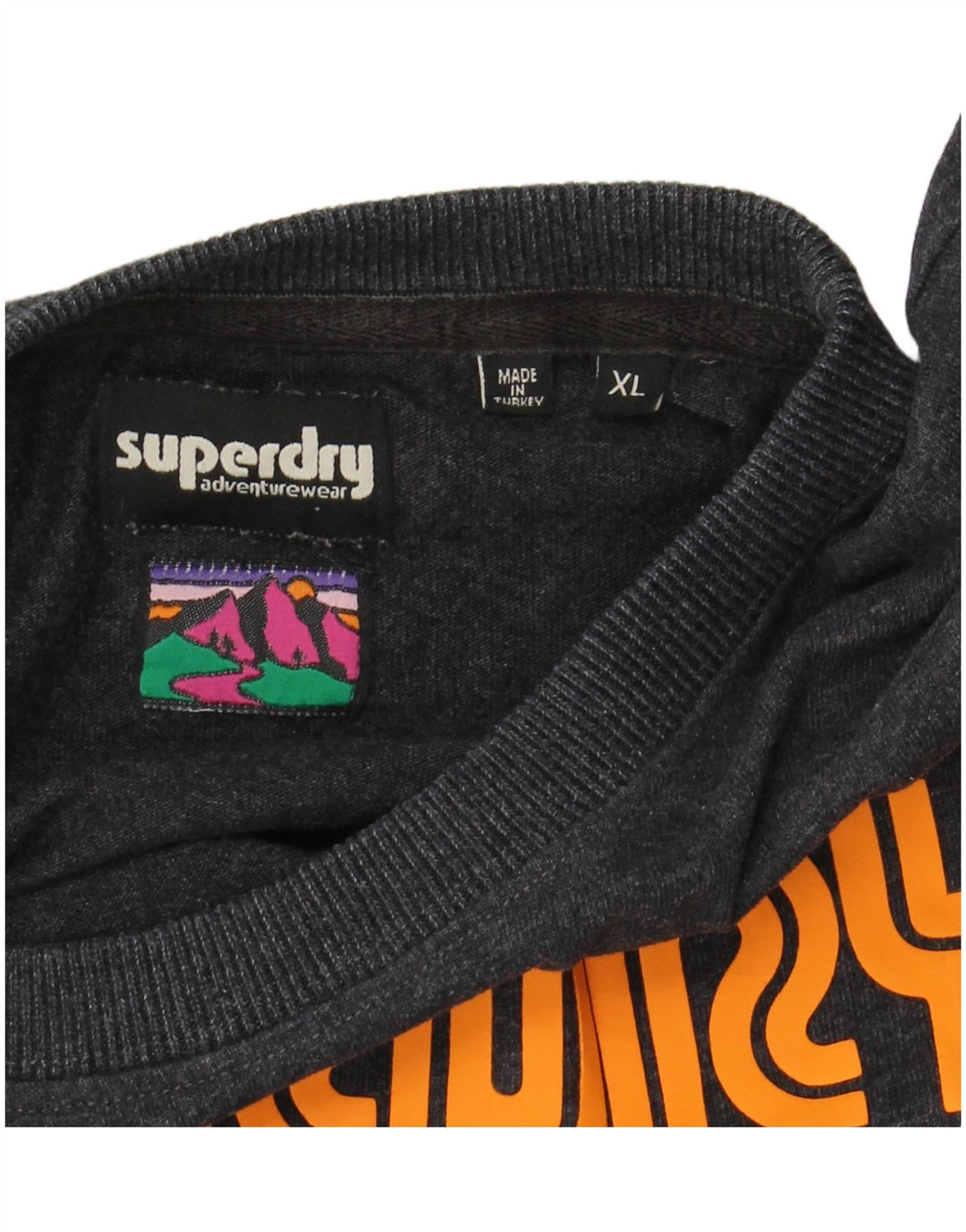 SUPERDRY Herren Grafik-T-Shirt-Oberteil XL Grau
