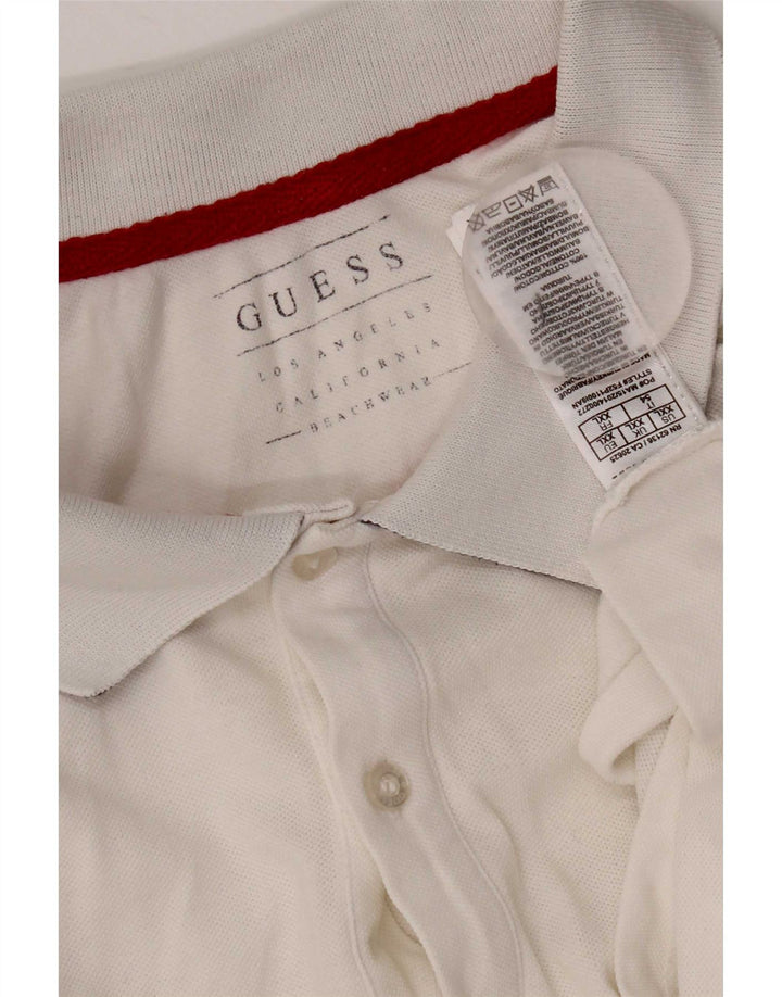 Guess Herren-Poloshirt 2XL, weiße Colourblock-Baumwolle