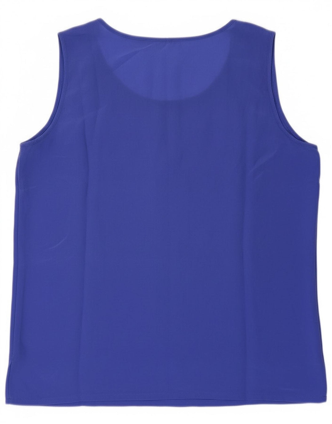 Vintage Damen Durchsichtiges Weste Top UK 8 Kleine blaue Seide