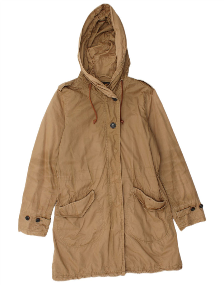 Woolrich Damen-Parka mit Kapuze, UK 10, Größe S, braune Baumwolle