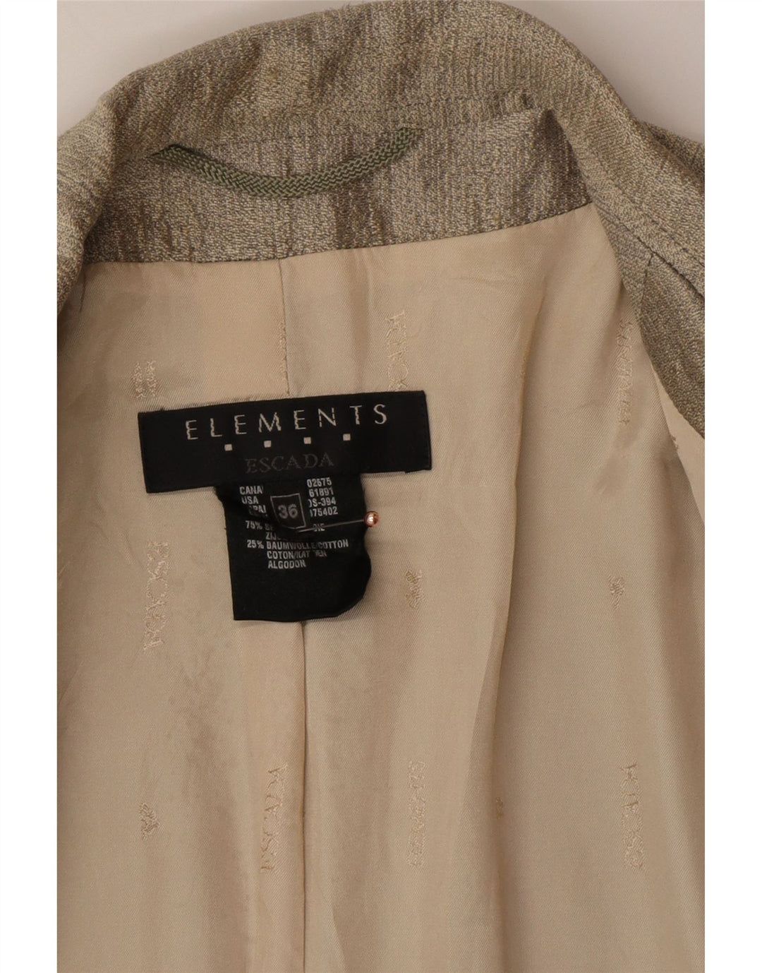 ESCADA Damen Elements Longline 1-Knopf-Blazerjacke EU 36 Small Gold