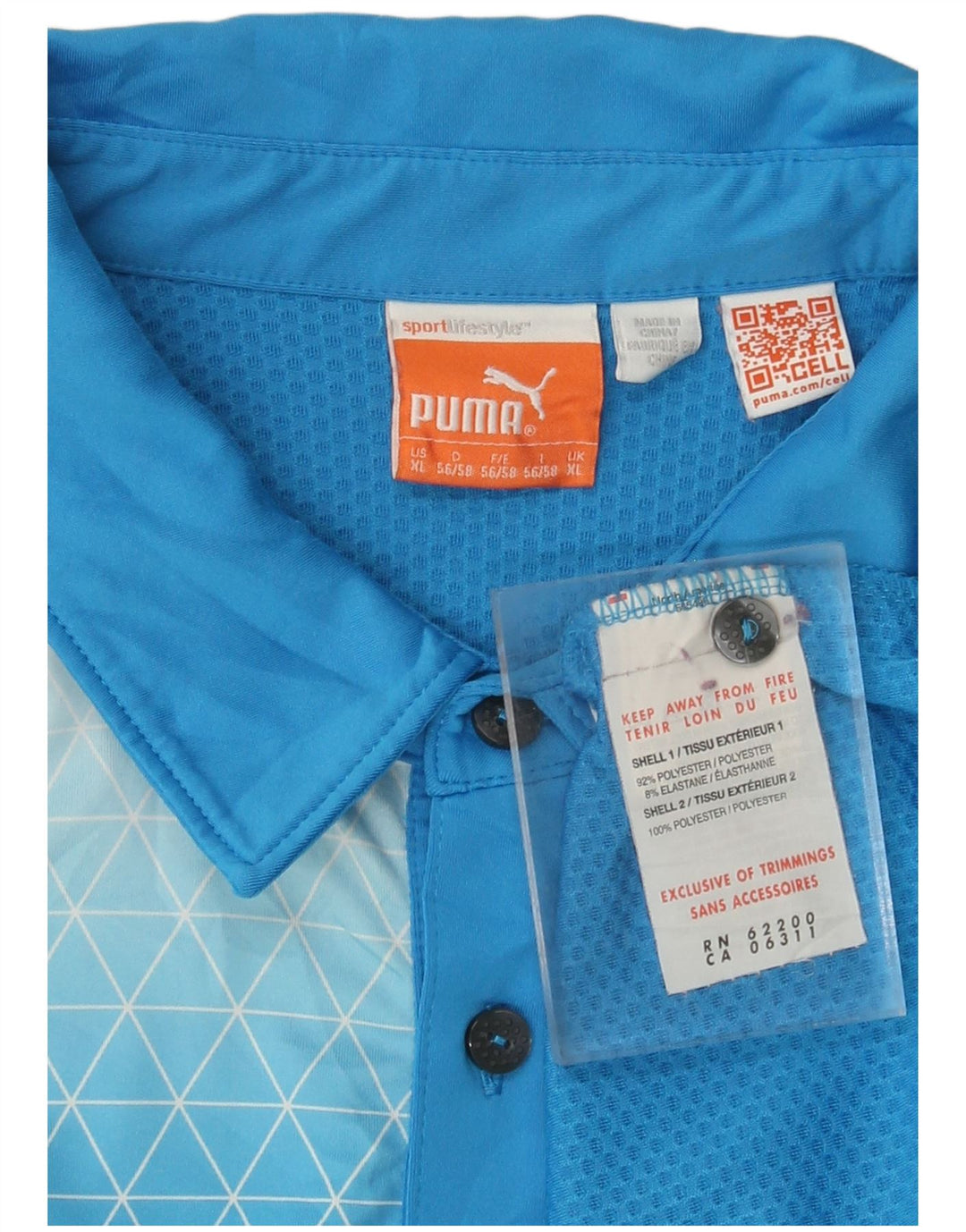 PUMA Herren Poloshirt XL Blau Colourblock Polyester