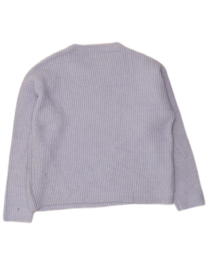 Marks & Spencer Damen-Pullover mit Rundhalsausschnitt, UK 14, Mittelblau, Polyester