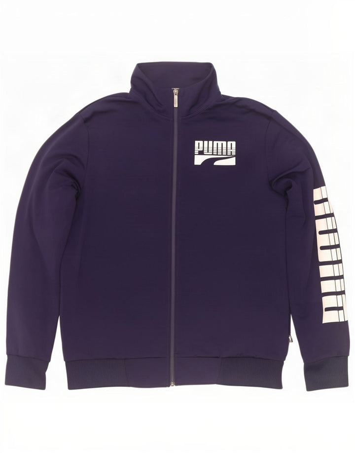 Puma Herren-Trainingsanzug mit grafischem Oberteil, groß, marineblau, Polyester
