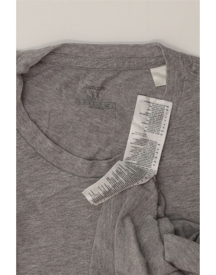 ADIDAS Herren T-Shirt-Oberteil aus mittelgrau gesprenkelter Baumwolle