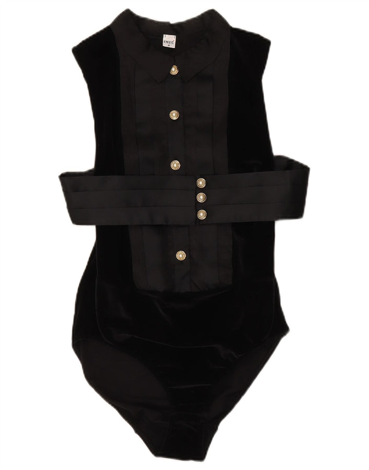 IMEC Damen-Body aus Samt, ärmellos, Größe 48, XL, Schwarz