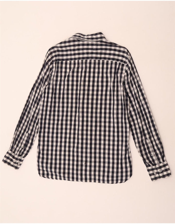 Tommy Hilfiger Herren-Hemd mit individueller Passform, Größe 15 1/2 16, mittelblauer Gingham-Karomuster