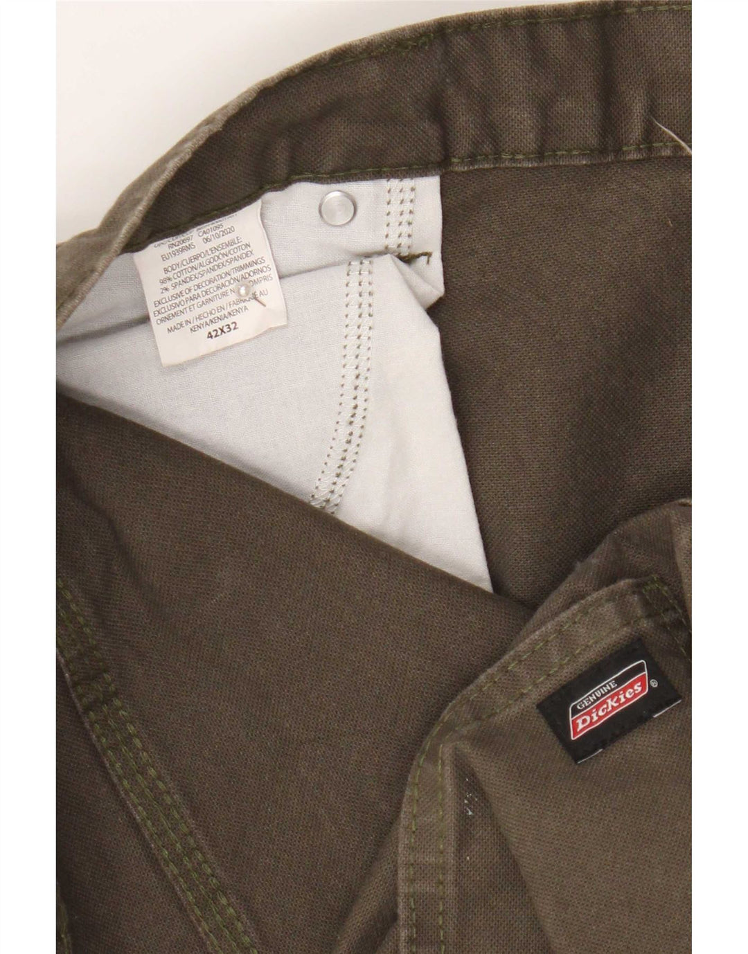 Dickies Herren gerade Cargohose W42 L32 Khaki Baumwolle