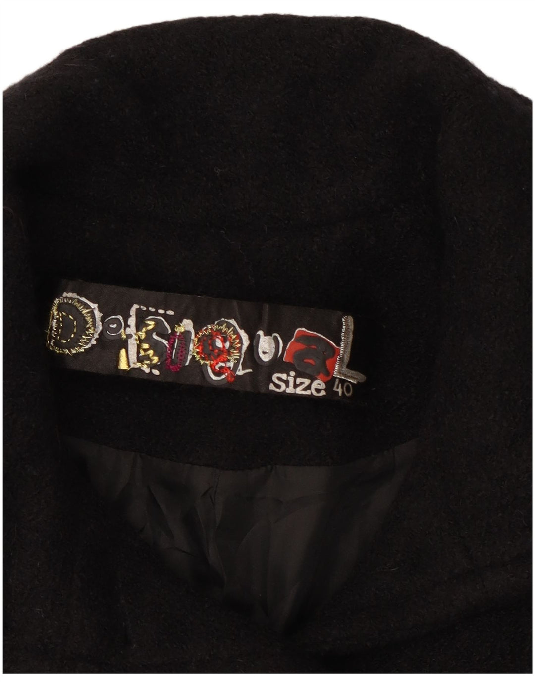 Desigual Damen-Mantel mit abstraktem Muster, EU 40, Mittelschwarz