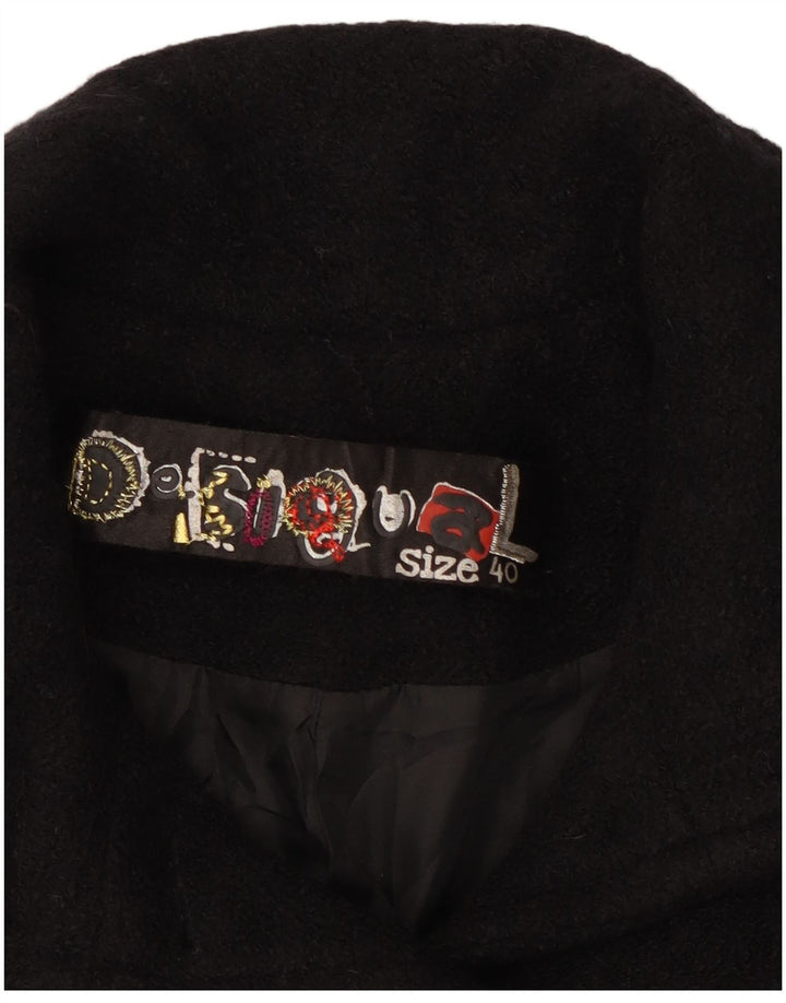 Desigual Damen-Mantel mit abstraktem Muster, EU 40, Mittelschwarz