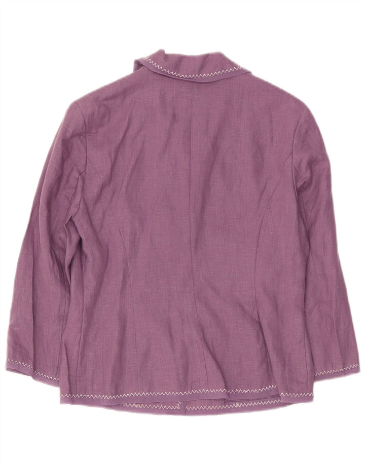 Laura Ashley Damen-Blazer mit 3 Knöpfen, Gr. 8, Lila, Leinen